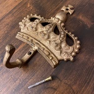 Anthropologie Gold Crown Hook